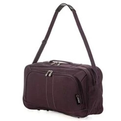 16 Inch Carry On Hand Luggage Flight Duffle Bag, 2nd Bag Or Underseat, 19L (Plum)
