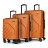 Bugatti Swiss Mobility - LGA Collection - 3 Piece Luggage Set, Lightweight And Resistant Hardside Equipped With Double 360 Degree Spinner Wheels - Made Of ABS Material - Orange