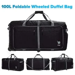 Wheeled Duffle Bag Luggage - 100L Large Rolling Duffel Bag 30 Inch Folding Duffle Bag For Travel - Packable Duffle Bag With Rollers (Black) 13 Wheeled Duffle Bag Luggage - 100L Large Rolling Duffel Bag 30 Inch Folding Duffle Bag For Travel - Packable Duffle Bag With Rollers (Black) -Vera Bradley Shop 41K0simaB6L