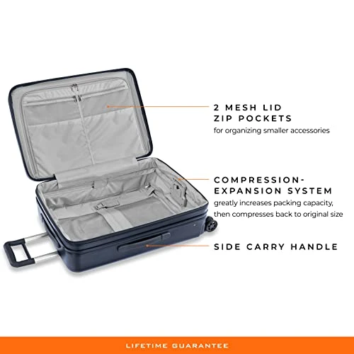 Briggs & Riley Sympatico Hardside Medium Spinner Luggage, Matte Navy, 27-Inch Checked 20 Briggs & Riley Sympatico Hardside Medium Spinner Luggage, Matte Navy, 27-Inch Checked - Image 18