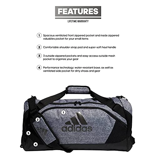Adidas Team Issue II Medium Duffel Bag, Onix Jersey, ONE SIZE 8 Adidas Team Issue II Medium Duffel Bag, Onix Jersey, ONE SIZE - Image 6