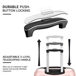 SHOWKOO Luggage Sets Expandable PC+ABS Durable Suitcase Double Wheels TSA Lock Pink 3pcs -Vera Bradley Shop 41KosaiVYXL