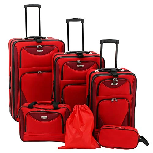 Travelers Club Skyview II Softside Luggage Set, Red, 6-Piece 3 Travelers Club Skyview II Softside Luggage Set, Red, 6-Piece