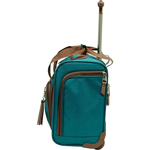 Steve Madden Designer Luggage Collection- 3 Piece Softside Expandable Lightweight Spinner Suitcases- Travel Set Includes Under Seat Bag, 20-Inch Carry On & 28-Inch Checked Suitcase (Harlo Teal Blue) 5 Steve Madden Designer Luggage Collection- 3 Piece Softside Expandable Lightweight Spinner Suitcases- Travel Set Includes Under Seat Bag, 20-Inch Carry On & 28-Inch Checked Suitcase (Harlo Teal Blue) - Image 3