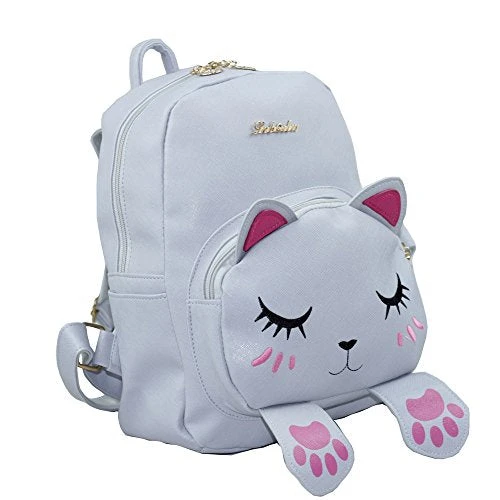 Mini Backpack For Girls Cute Cat Design Fashion Leather Bag Women Casual Fashion(Grey) 5 Mini Backpack For Girls Cute Cat Design Fashion Leather Bag Women Casual Fashion(Grey) - Image 3