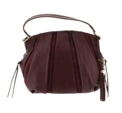 Aimee Kestenberg Pebble Leather& Suede Hobo Tuscany Mahogany New A282316