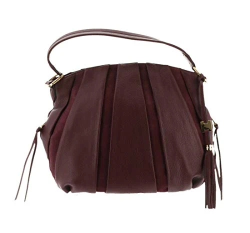 Aimee Kestenberg Pebble Leather& Suede Hobo Tuscany Mahogany New A282316 3 Aimee Kestenberg Pebble Leather& Suede Hobo Tuscany Mahogany New A282316