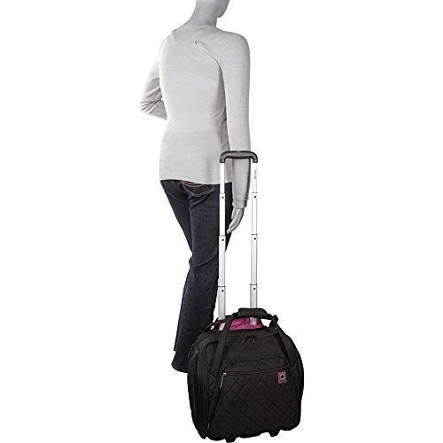 Delsey Paris Delsey Quilted Rolling Underseat Bag For Carry-On Fits Overhead & Under Airline Seat - (Black) 10 Delsey Paris Delsey Quilted Rolling Underseat Bag For Carry-On Fits Overhead & Under Airline Seat - (Black) - Image 8