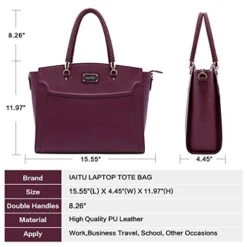Laptop Tote Bag For Women,13-15.6 Inches Spacious Tablet Handbag Shoulder Bag For Laptop Computer Tablet(Darkpurple-N) 12 Laptop Tote Bag For Women,13-15.6 Inches Spacious Tablet Handbag Shoulder Bag For Laptop Computer Tablet(Darkpurple-N) -Vera Bradley Shop 41MJJGuMqqL
