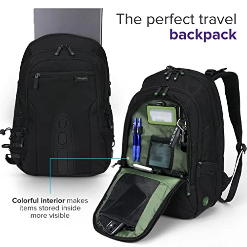 Targus Travel Laptop Backpack For 15.6 Inch Laptops, TSA Checkpoint-Friendly Carry On Travel Backpack For Women Men Business/College Laptop Bag For Work School Travel, Black (TBB013US) 10 Targus Travel Laptop Backpack For 15.6 Inch Laptops, TSA Checkpoint-Friendly Carry On Travel Backpack For Women Men Business/College Laptop Bag For Work School Travel, Black (TBB013US) - Image 8