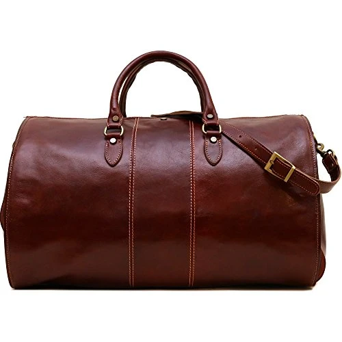 Venezia Garment Duffle Travel Bag Suitcase In Brown Full Grain Leather 3 Venezia Garment Duffle Travel Bag Suitcase In Brown Full Grain Leather
