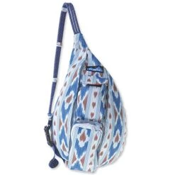 KAVU Mini Rope Sling Bag Polyester Crossbody Backpack - River Ikat
