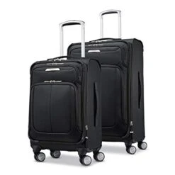 Samsonite Solyte DLX Softside Expandable Luggage With Spinner Wheels, Midnight Black, 2-Piece Set (20/25)