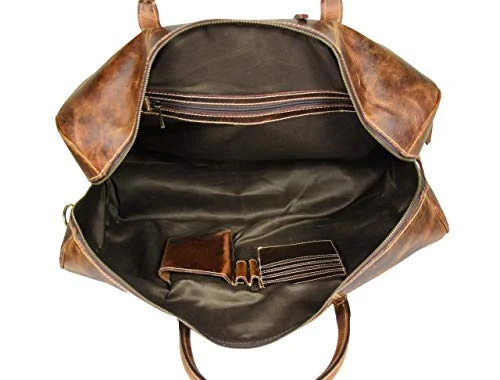 Leather Castle Genuine Vintage Men’s Duffel Sports Gym, Travel, Carry-on Luggage Bag, Light Brown 8 Leather Castle Genuine Vintage Men’s Duffel Sports Gym, Travel, Carry-on Luggage Bag, Light Brown - Image 6