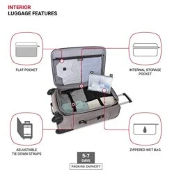 SwissGear Sion Softside Expandable Luggage, Pewter, Checked-Medium 25-Inch -Vera Bradley Shop 41PGEzaHjnL