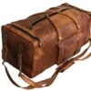 Large Leather 32 Inch Luggage Duffel Weekender Travel Overnight Carry One Duffel Bag For Men