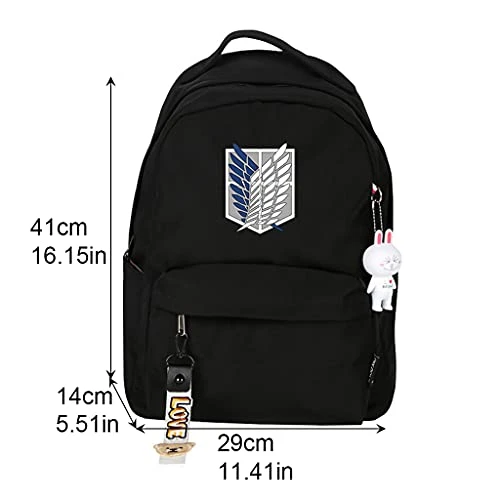 Attack On Titan Backpacks For School For Adults Kids Students Anime Shoulder Bags School Bag Bookbag Daypack Laptop Bags (Black-JJDCBBZ,Size) 9 Attack On Titan Backpacks For School For Adults Kids Students Anime Shoulder Bags School Bag Bookbag Daypack Laptop Bags (Black-JJDCBBZ,Size) - Image 7