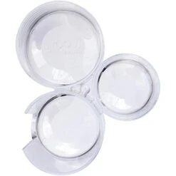 GROOVI BEAUTY Acrylic Triple Round Make Up Container (3 Connected Towers) - Compact Size, Great Storage Container For Cosmetics, Bathroom And Vanity Supplies - Qtips, Cotton Balls - 5.5"x5.9"x5.25" -Vera Bradley Shop 41PlvRdUMsL