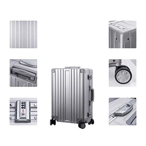 TRAVELKING All Aluminum Luggage Hard Shell Suitcase With Wheels Carry On Spinner Suitcase (Silver 20 Inch) 9 TRAVELKING All Aluminum Luggage Hard Shell Suitcase With Wheels Carry On Spinner Suitcase (Silver 20 Inch) - Image 7