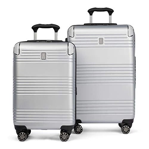 Travelpro Roundtrip Hardside Expandable Spinner Luggage, Silver, 2-Piece Set (21/25) 3 Travelpro Roundtrip Hardside Expandable Spinner Luggage, Silver, 2-Piece Set (21/25)