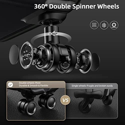 SHOWKOO Luggage Sets 3 Piece Softside Expandable Lightweight Durable Suitcase Sets Double Spinner Wheels TSA Lock Black (20in/24in/28in) 7 SHOWKOO Luggage Sets 3 Piece Softside Expandable Lightweight Durable Suitcase Sets Double Spinner Wheels TSA Lock Black (20in/24in/28in) - Image 5