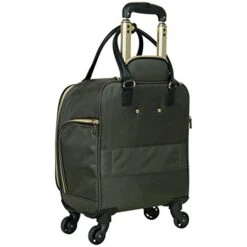 Kenneth Cole Reaction Women's Chelsea Luggage Chevron Softside 8-Wheel Spinner Expandable Suitcase Collection, Olive, 4 Underseater -Vera Bradley Shop 41RDUBAVYDL