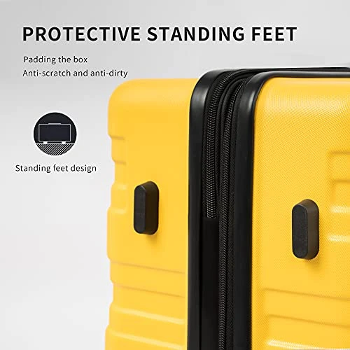 Flieks Luggage Sets TSSA 3 Piece Spinner Suitcase Lightweight 20 24 28 Inch (Yellow) 5 Flieks Luggage Sets TSSA 3 Piece Spinner Suitcase Lightweight 20 24 28 Inch (Yellow) - Image 3