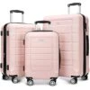 SHOWKOO Luggage Sets Expandable PC+ABS Durable Suitcase Double Wheels TSA Lock Pink 3pcs 2 SHOWKOO Luggage Sets Expandable PC+ABS Durable Suitcase Double Wheels TSA Lock Pink 3pcs -Vera Bradley Shop 41TEMyq xVL