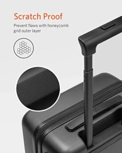 NINETYGO Carry On Luggage 22x14x9 With Spinner Wheels, 100% Polycarbonate Hardside Luggage, Carry On Suitcase With TSA Lock For Travel, Super Durability & Slim Simplistic Design (20-Inch Black) -Vera Bradley Shop 41TUu5d1cjL