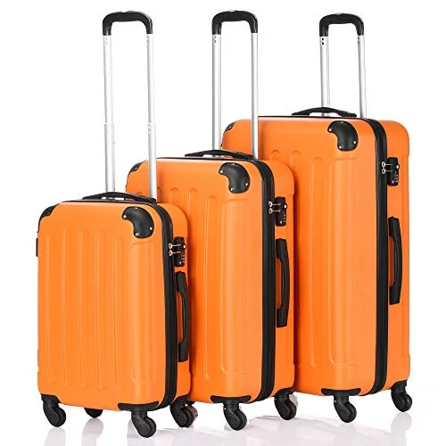 SSLine 3 Piece Luggage Sets Hardshell Spinner Luggages Swivel Wheels Suitcase Portable Rolling Trolley Case - 20" 24" 28" Spinner Suitcases Orange 11 SSLine 3 Piece Luggage Sets Hardshell Spinner Luggages Swivel Wheels Suitcase Portable Rolling Trolley Case - 20" 24" 28" Spinner Suitcases Orange - Image 9