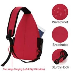 MOSISO Sling Backpack, Multipurpose Crossbody Shoulder Bag Travel Hiking Daypack, Red -Vera Bradley Shop 41UIrZSBX1L