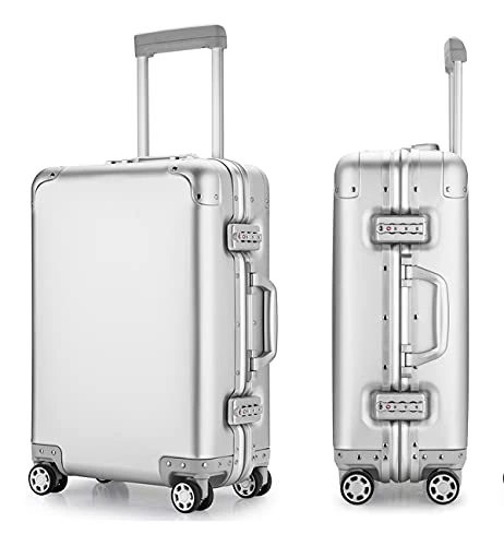 YUEMAI Aluminum Alloy Luggage Hard Shell Carry-Ons With Spinner Wheels, Zipperless & Lightweight Suitcases For Travel With Tsa Lock (20", Silver) 3 YUEMAI Aluminum Alloy Luggage Hard Shell Carry-Ons With Spinner Wheels, Zipperless & Lightweight Suitcases For Travel With Tsa Lock (20", Silver)