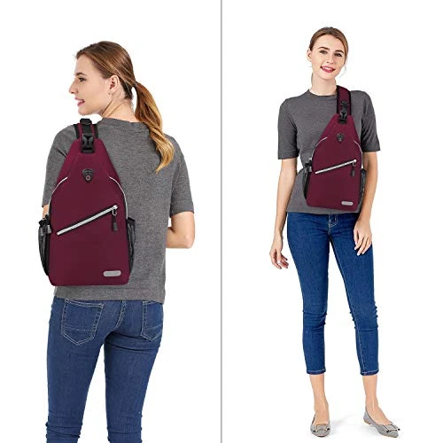 MOSISO Rope Sling Backpack (Up To 13 Inch), Multipurpose Crossbody Chest Shoulder Outdoor Travel Hiking Daypack, Wine Red 5 MOSISO Rope Sling Backpack (Up To 13 Inch), Multipurpose Crossbody Chest Shoulder Outdoor Travel Hiking Daypack, Wine Red - Image 3