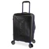 Hurley Suki Hardside Spinner Carry On Luggage 21", Light Grey/Neon