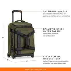 Briggs & Riley ZDX Upright Rolling Duffel Bag, Hunter, Carry-On 21-Inch -Vera Bradley Shop 41V9315PZhL