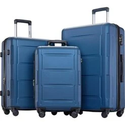 SSLine 3-Piece Hard-Shell Luggage Set With Spinner Wheels And TSA Lock Modern Elegant Expandable Travel Suitcase Lightweight Hardside Carry On Suitcase Set With 20" 24" 28" (A Type-Dark Blue) 15 SSLine 3-Piece Hard-Shell Luggage Set With Spinner Wheels And TSA Lock Modern Elegant Expandable Travel Suitcase Lightweight Hardside Carry On Suitcase Set With 20" 24" 28" (A Type-Dark Blue) -Vera Bradley Shop 41VVJRAMXGL