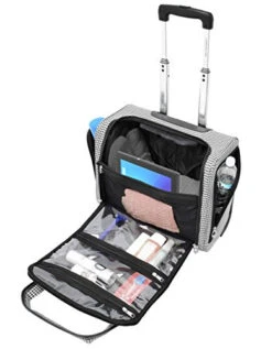 London Fog Cambridge Ultra-Lightweight 15inch 2-Wheel Under The Seat Bag, Black/White Houndstooth -Vera Bradley Shop 41VrrBPie7L