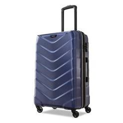 American Tourister Arrow Expandable Hardside Luggage, Navy, Checked-Medium 24-Inch