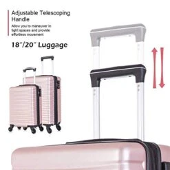 4 Piece Luggage Sets, Expandable Hardshell ABS Luggage Sets With TSA Lock Spinner Wheels Travel Suitcases Set (4 PCS, TSA Lock+Expandable, Rose Gold) -Vera Bradley Shop 41WAQtnr1DL