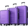 Merax Luggage Set Expandable 3 Piece Sets With TSA Lock, Lightweight Hardside Luggage With Spinner Wheels (Purple) -Vera Bradley Shop 41WBg4GbB1L