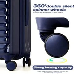 Coolife Luggage Suitcase 3 Piece Set Expandable (only 28”) ABS+PC Spinner Suitcase With TSA Lock Carry On 20 In 24in 28in (sakura Pink) -Vera Bradley Shop 41WlxOsWMCL