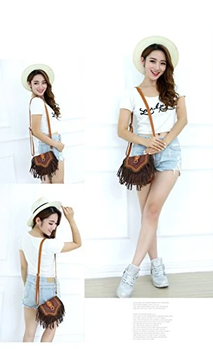 Bibitime Womens Retro Vintage Fringe Tassel Shoulder Bag Handbags Messenger Bag Girl Crossbody 6 Bibitime Womens Retro Vintage Fringe Tassel Shoulder Bag Handbags Messenger Bag Girl Crossbody - Image 4