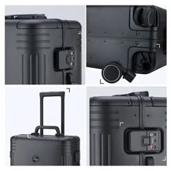 VERAGE Birmingham Aluminum Carry On Suitcase, Hardside International Spinner Luggage,Black, IATA Carry-On 20-Inch 11 VERAGE Birmingham Aluminum Carry On Suitcase, Hardside International Spinner Luggage,Black, IATA Carry-On 20-Inch -Vera Bradley Shop 41XAPP3 nlL