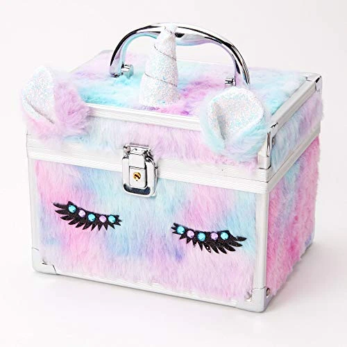 Claire’s Furry Pastel Unicorn Lock Box For Girls, Pink/Purple/Blue, Polyester/Metal, 8W X 6H X 6D Inches, Includes 2 Keys 4 Claire’s Furry Pastel Unicorn Lock Box For Girls, Pink/Purple/Blue, Polyester/Metal, 8W X 6H X 6D Inches, Includes 2 Keys - Image 2