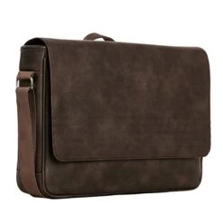 Kenneth Cole Reaction Travelier Satchel Messenger Vegan Leather Laptop Computer Shoulder Bags, Brown, Scored -Vera Bradley Shop 41Yq5 7UNnL