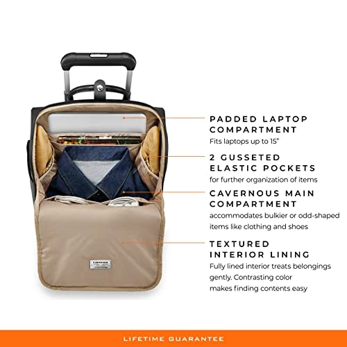 Briggs & Riley Rhapsody Softside Underseat Carry On Cabin Spinner, Black, Wide 16-Inch 17 Briggs & Riley Rhapsody Softside Underseat Carry On Cabin Spinner, Black, Wide 16-Inch - Image 15