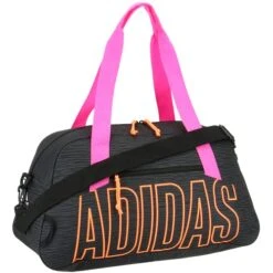 Adidas Graphic Duffel Bag, Canvas Black/Screaming Orange/Screaming Pink, One Size