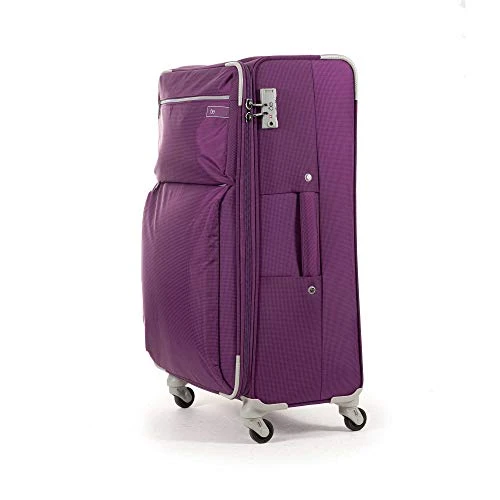 Cloe Checked Large 28 Inch Water-Resistant Luggage With 360º-spinner Wheels In Purple Color 5 Cloe Checked Large 28 Inch Water-Resistant Luggage With 360º-spinner Wheels In Purple Color - Image 3