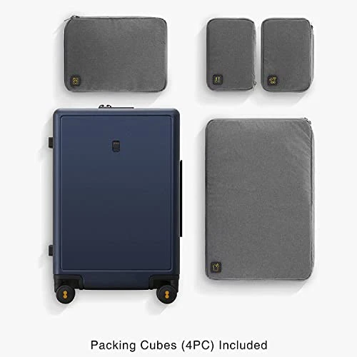 LEVEL8 Elegance Checked Luggage, 24 Inch Hardside Suitcase, Lightweight PC Matte Hardshell With TSA Lock, Spinner Wheels - Navy Blue 8 LEVEL8 Elegance Checked Luggage, 24 Inch Hardside Suitcase, Lightweight PC Matte Hardshell With TSA Lock, Spinner Wheels - Navy Blue - Image 6