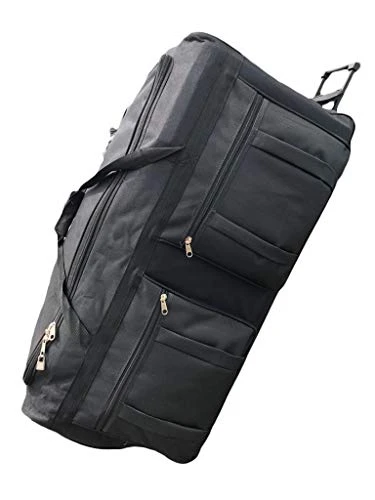 Gothamite 36-inch Rolling Duffle Bag With Wheels | Luggage Bag | Hockey Bag | XL Duffle Bag With Rollers | Heavy Duty 1200D Polyester (Black) 3 Gothamite 36-inch Rolling Duffle Bag With Wheels | Luggage Bag | Hockey Bag | XL Duffle Bag With Rollers | Heavy Duty 1200D Polyester (Black)